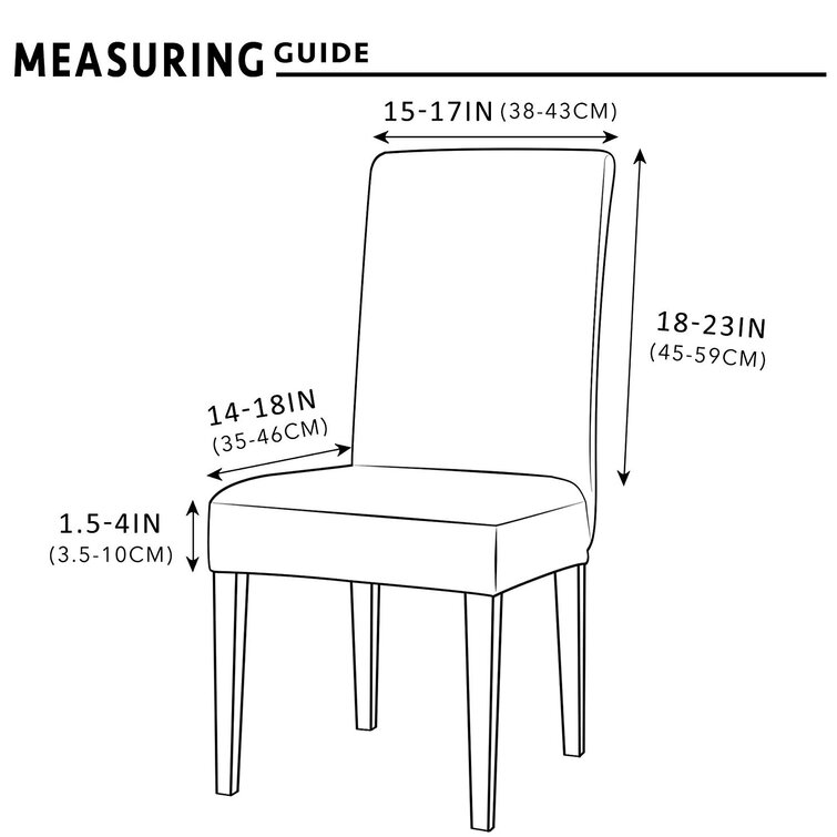 Standard size of dining chair online seat